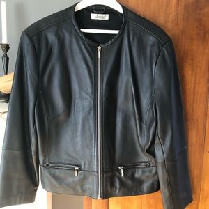 Pure leather bomber style jacket